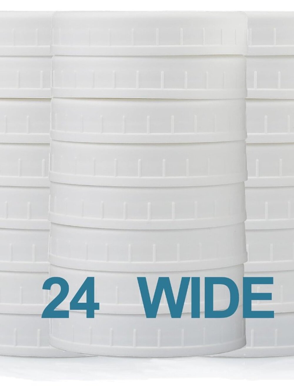 24 PACK, WIDE Mouth Mason Jar Lids for Ball, Kerr and More - White Plastic Stora